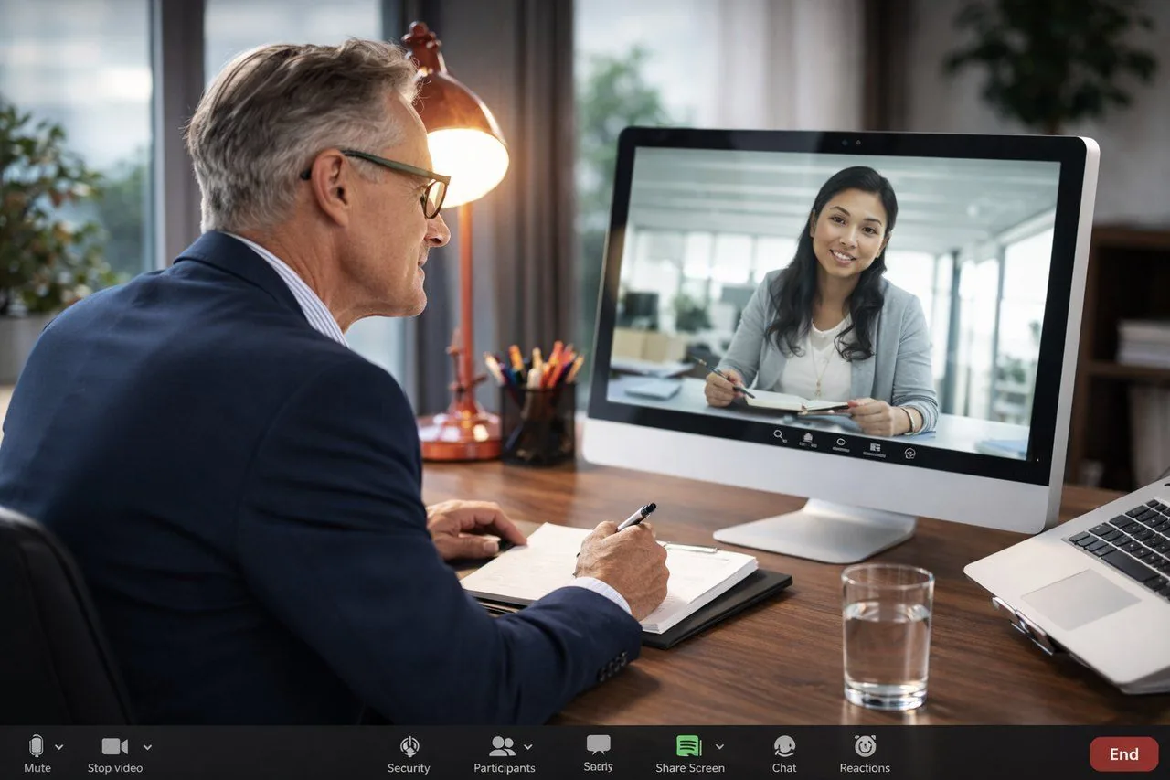 Team im Videocall zur Sales-Strategie
