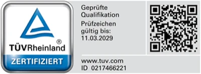 TÜV Rheinland zertifiziert